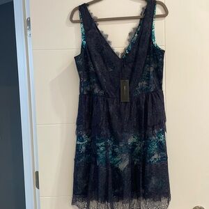 BCBG MaxAzria Willa dress in Dark Ink Combo NWT sz 12